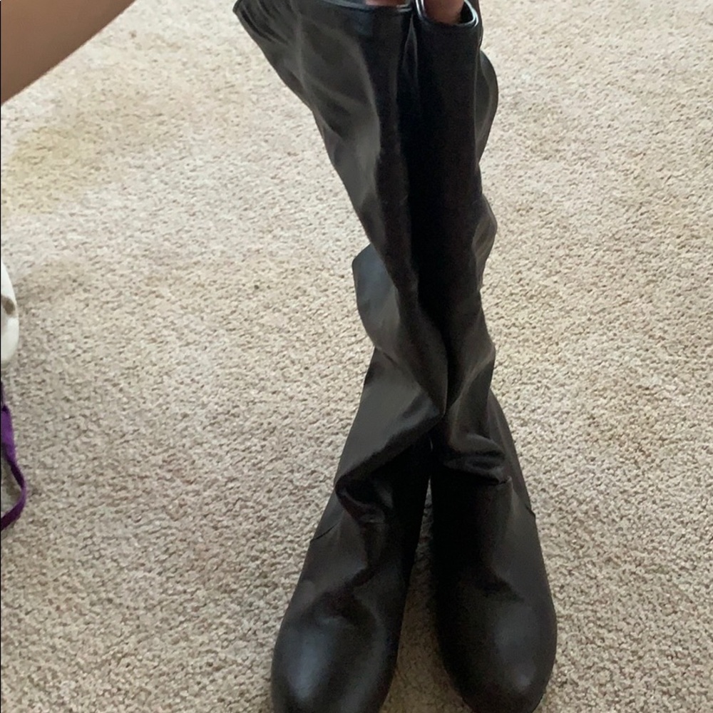 Dark leather boots